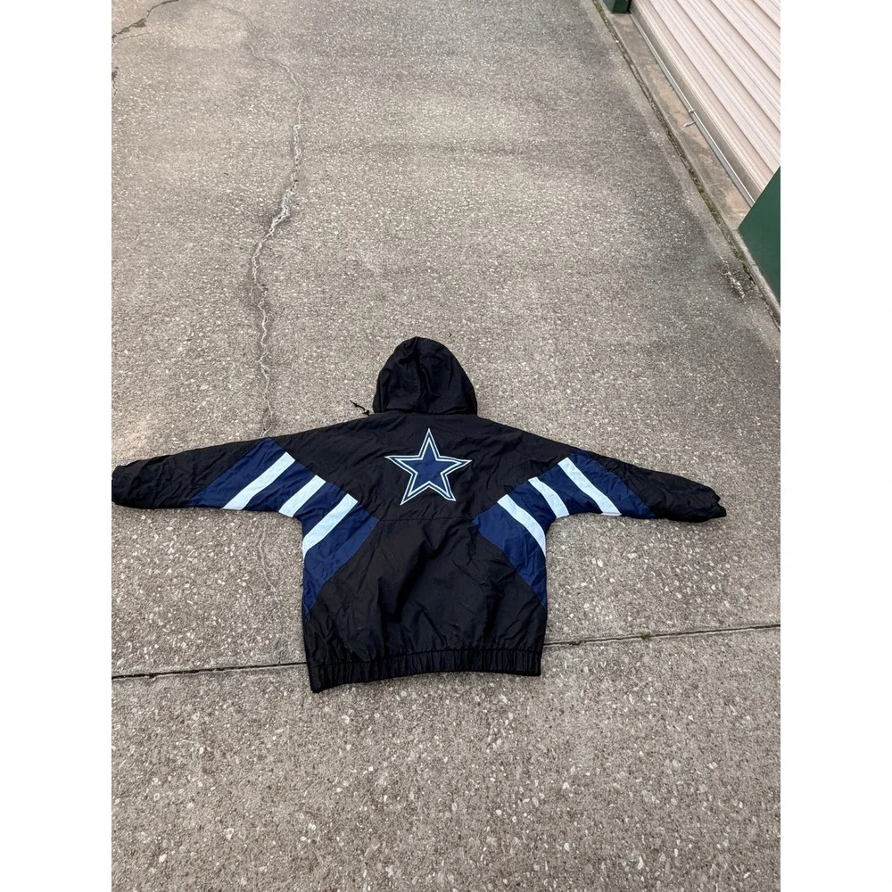 Vintage Starter Dallas Cowboys Pullover Jacket XXL NFL 90s Hooded - Picture 10 of 12
